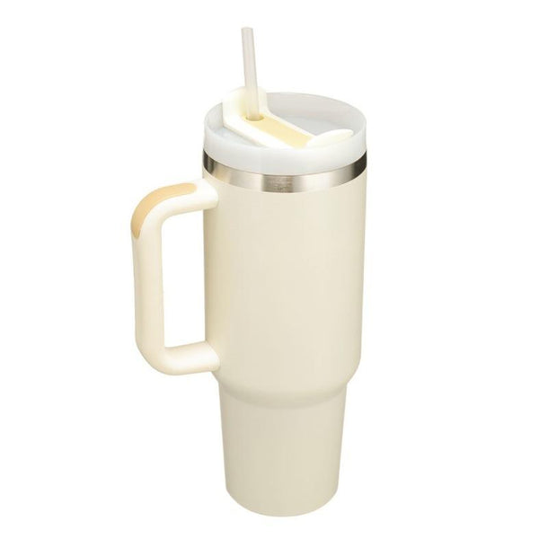 Branded Double Wall Stainless Steel Vacuum Insulated Tumbler with Handle – Hot & Cold Travel Mug